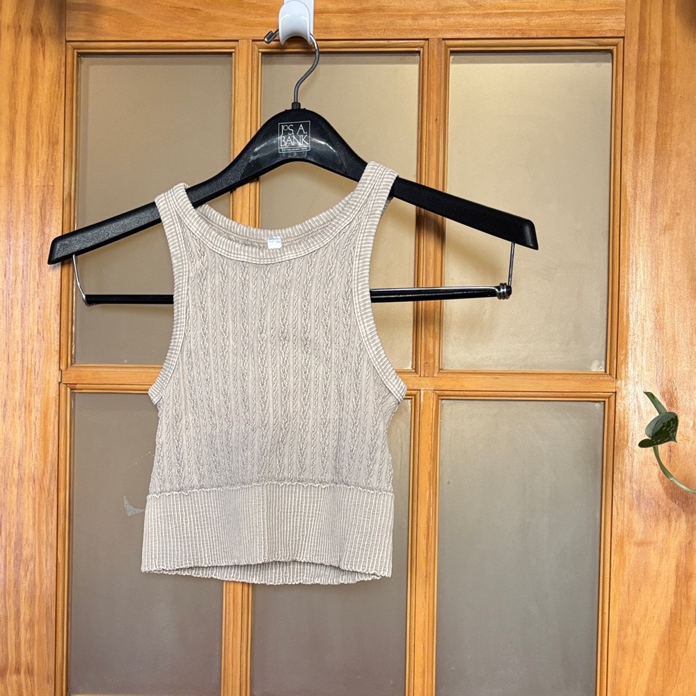 Light Beige Knit Tank Top